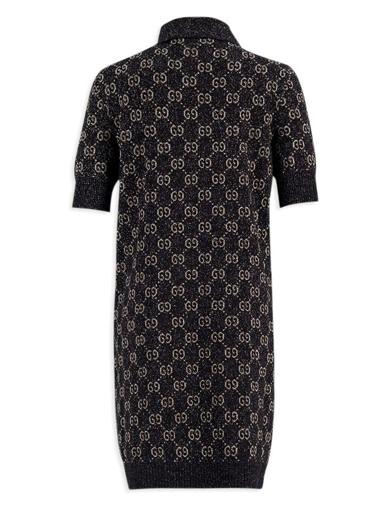 Black Gg Cotton Jacquard Mini Dress