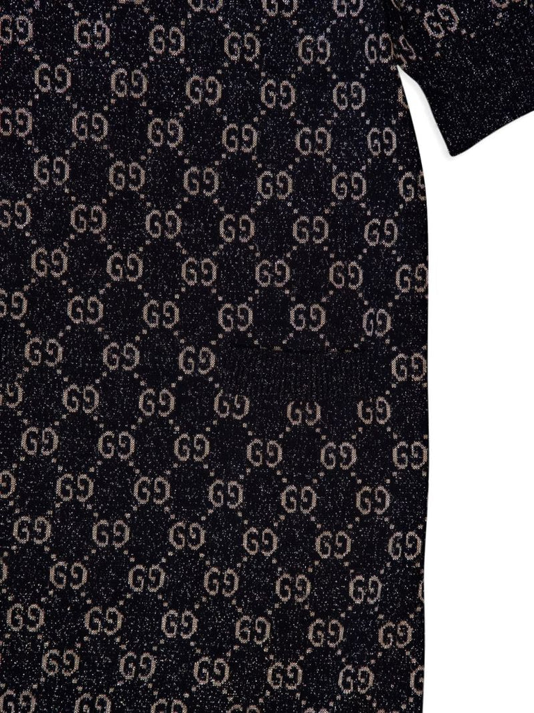 Black Gg Cotton Jacquard Mini Dress