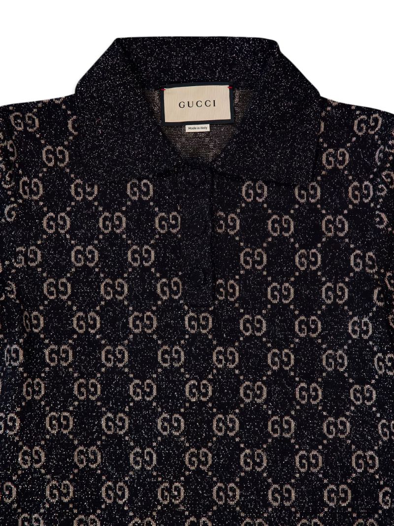 Black Gg Cotton Jacquard Mini Dress