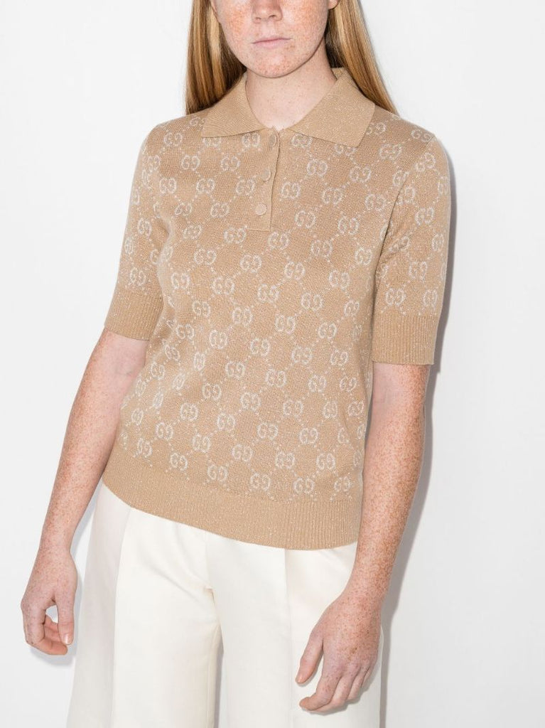 Gg Cotton Jacquard Polo Shirt