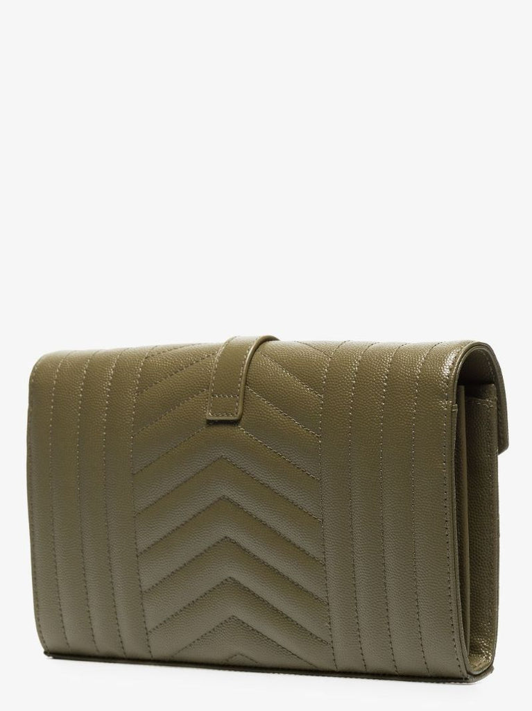 Green Envelope Leather Cross Body Bag