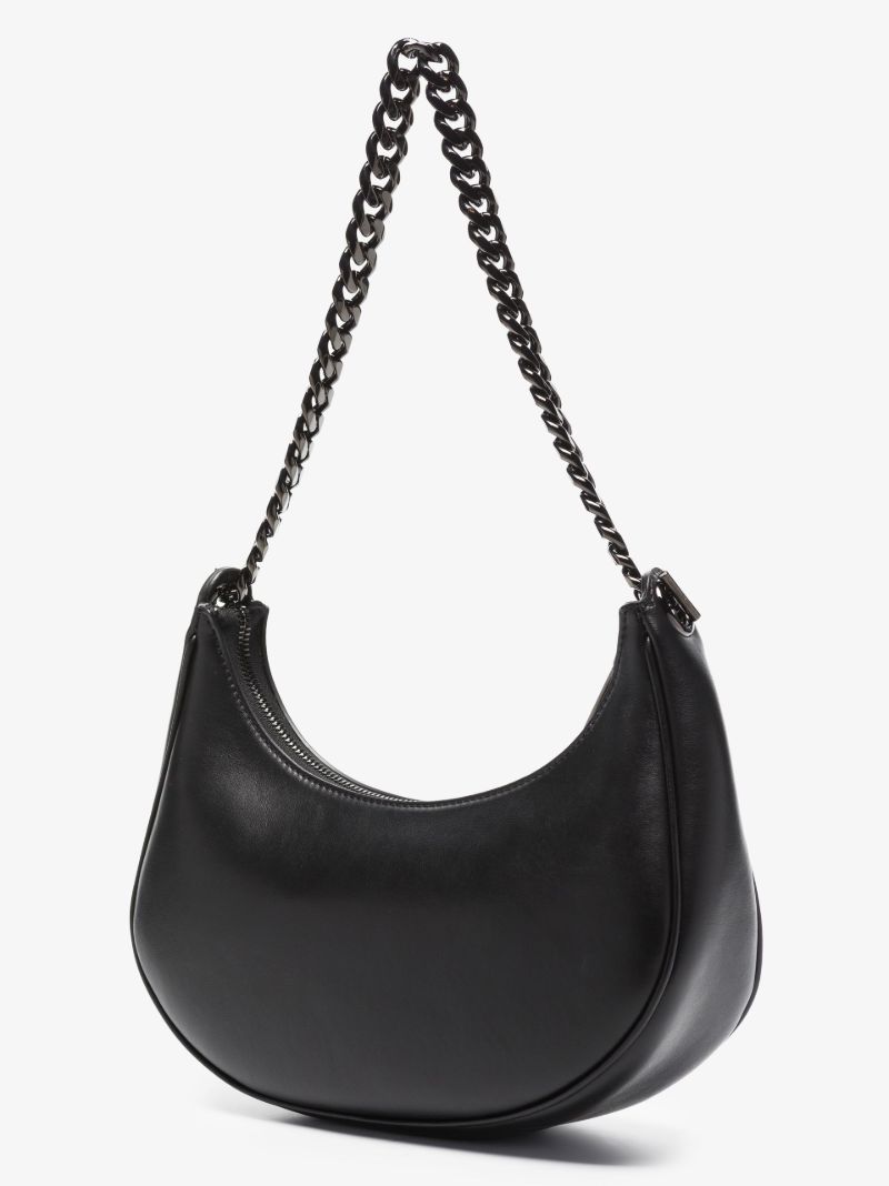 Black Ava Medium Leather Shoulder Bag
