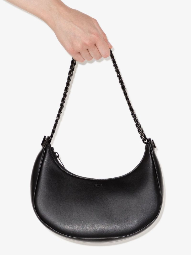 Black Ava Medium Leather Shoulder Bag