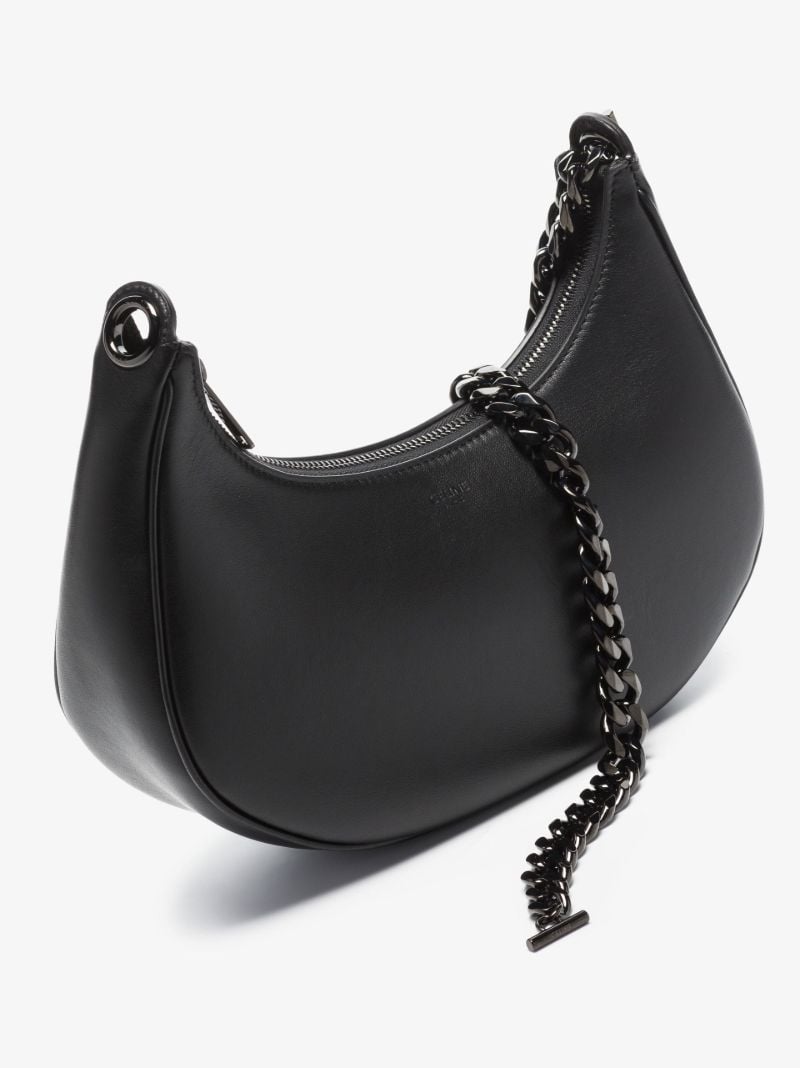 Black Ava Medium Leather Shoulder Bag