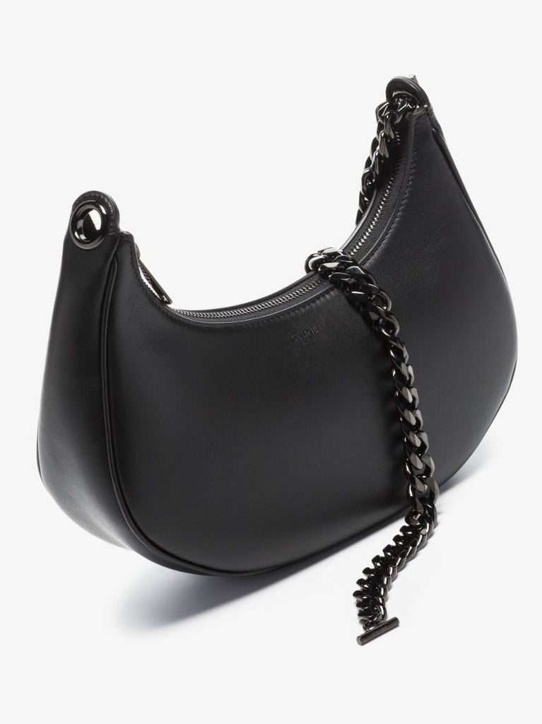 Black Ava Medium Leather Shoulder Bag