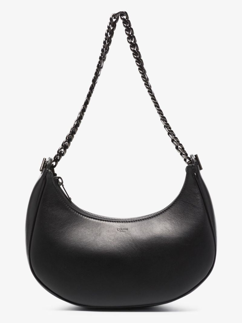 Black Ava Medium Leather Shoulder Bag