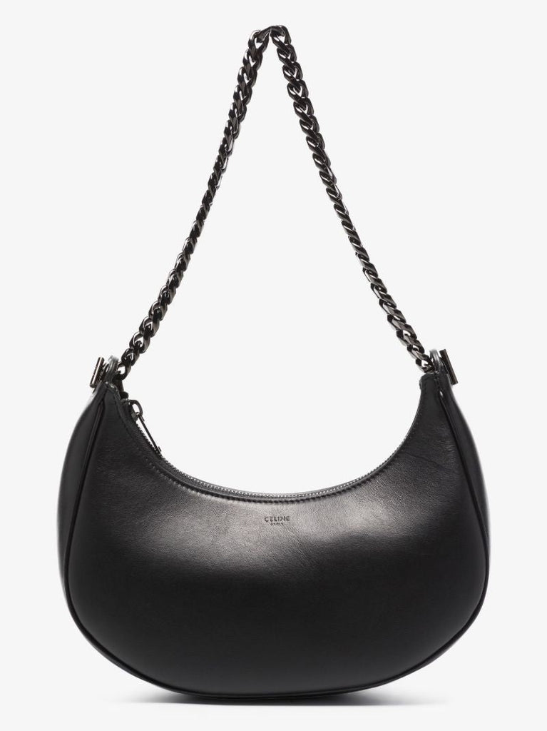 Black Ava Medium Leather Shoulder Bag