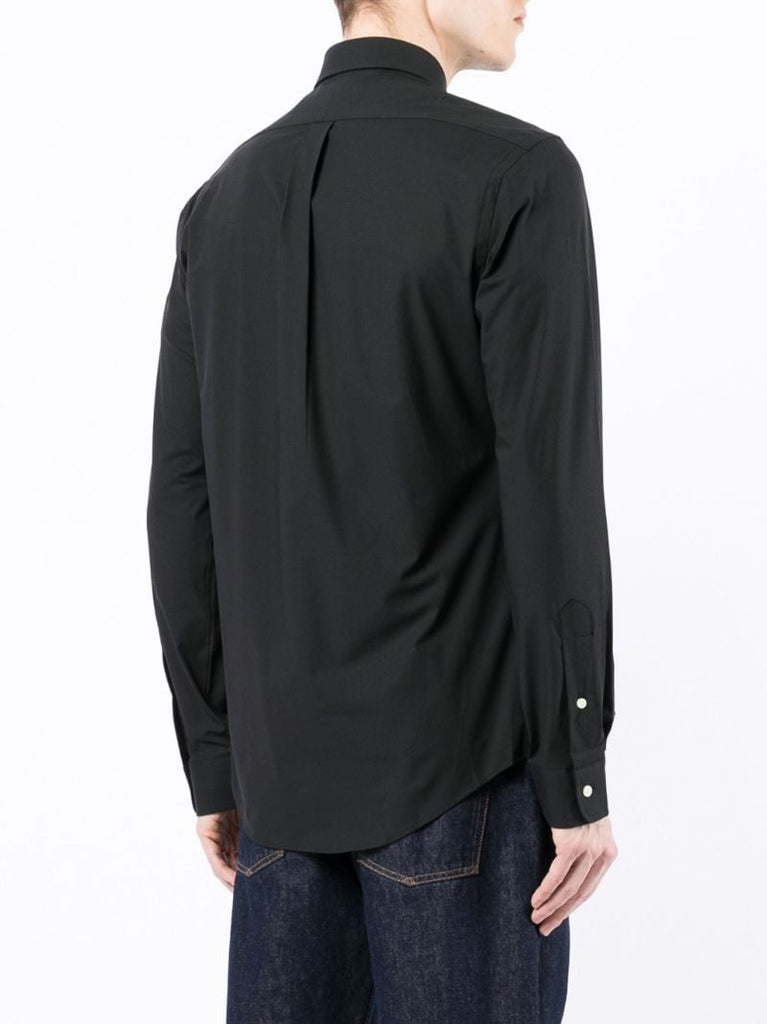Black Polo Pony Logo Cotton Shirt