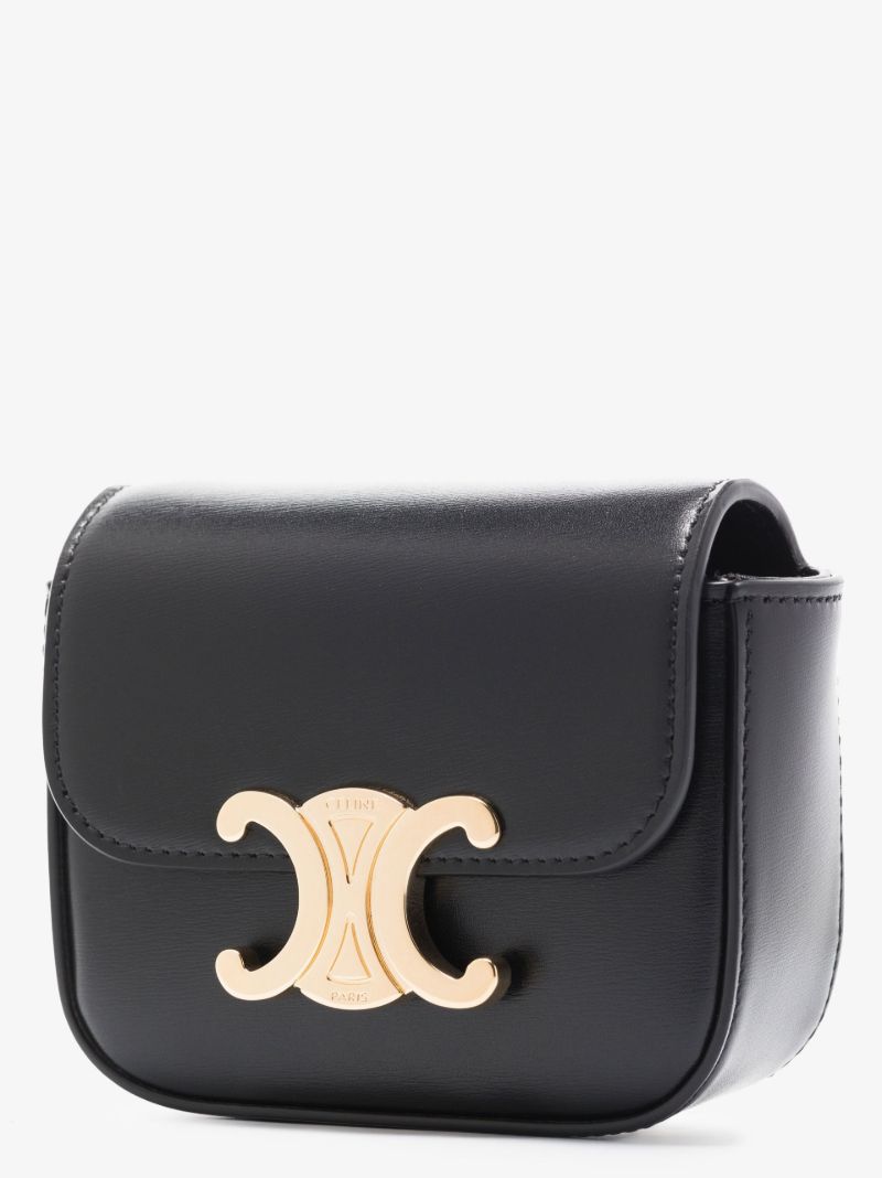 Black Mini Triomphe Leather Crossbody Bag