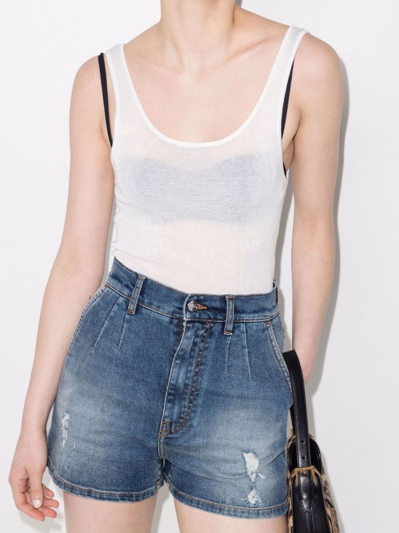 Distressed Denim Shorts