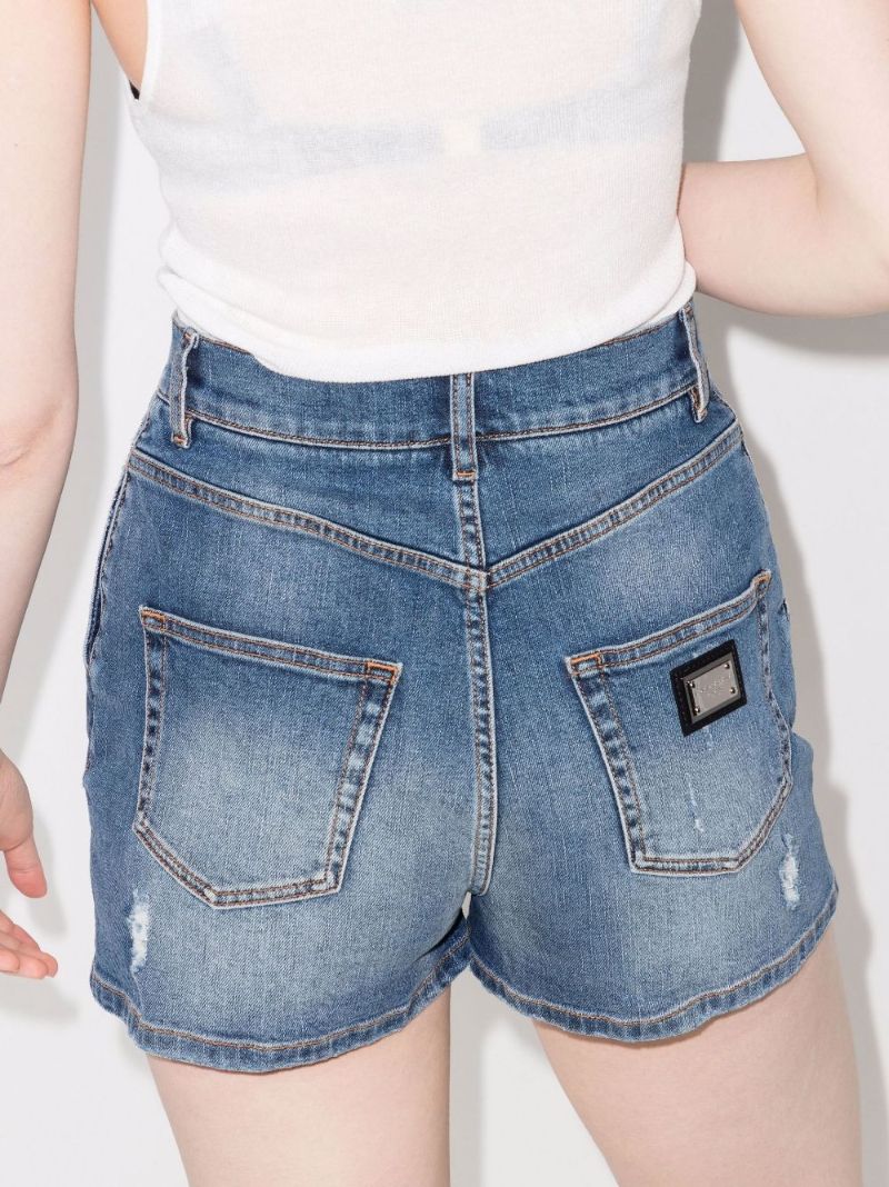 Distressed Denim Shorts