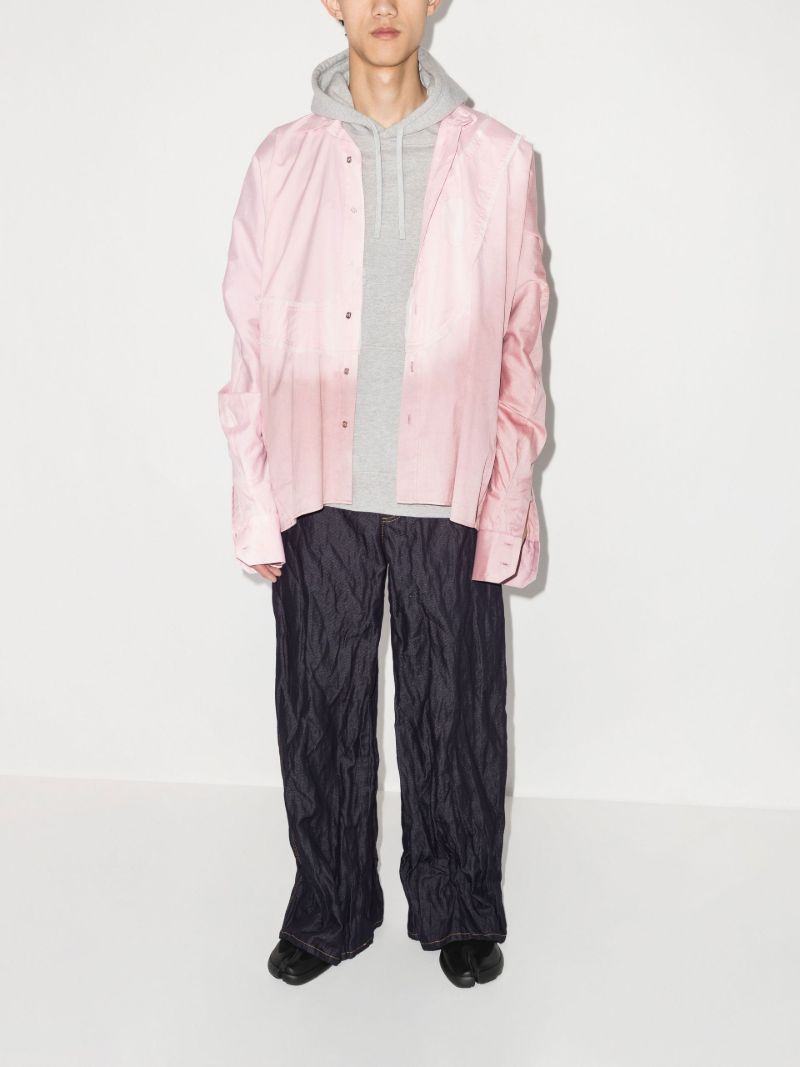 Pink Sash Panelled Cotton Shirt