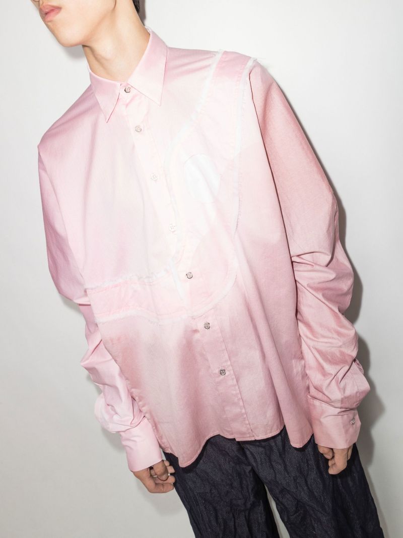 Pink Sash Panelled Cotton Shirt