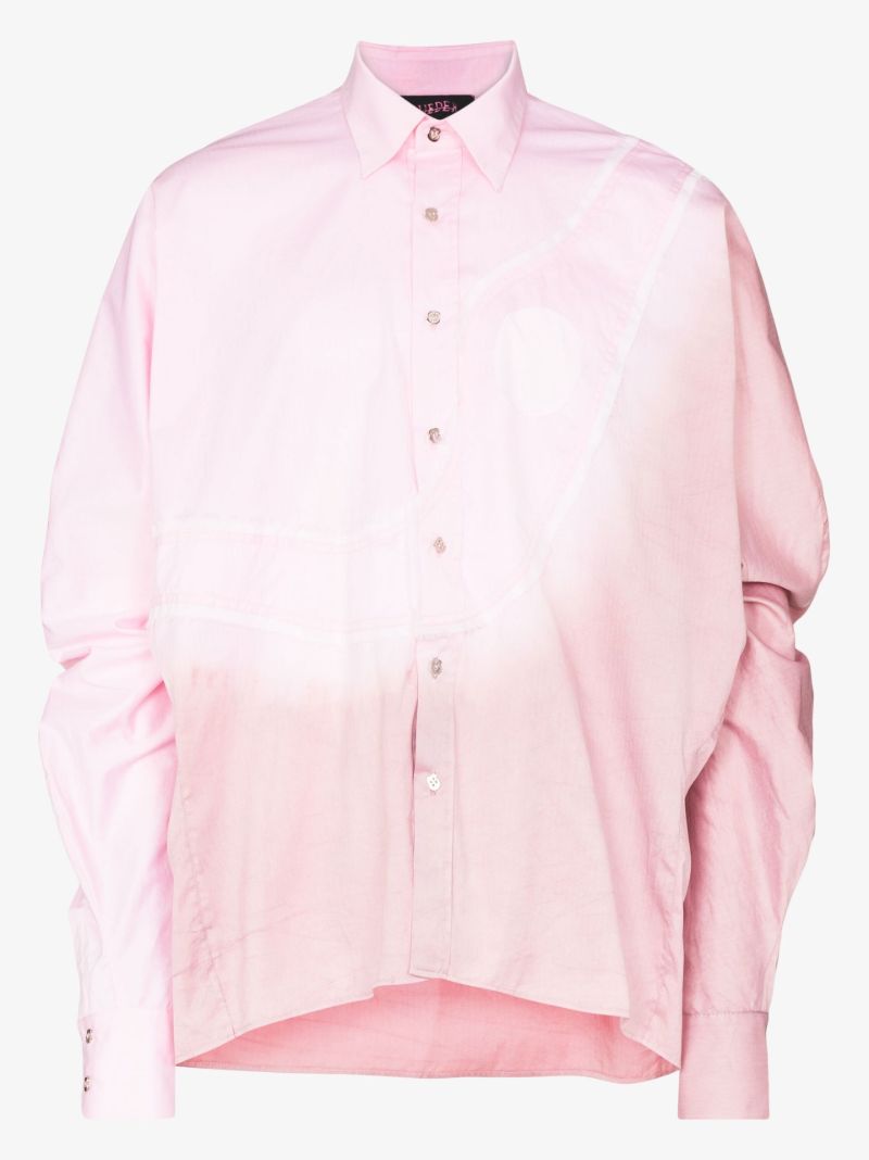 Pink Sash Panelled Cotton Shirt