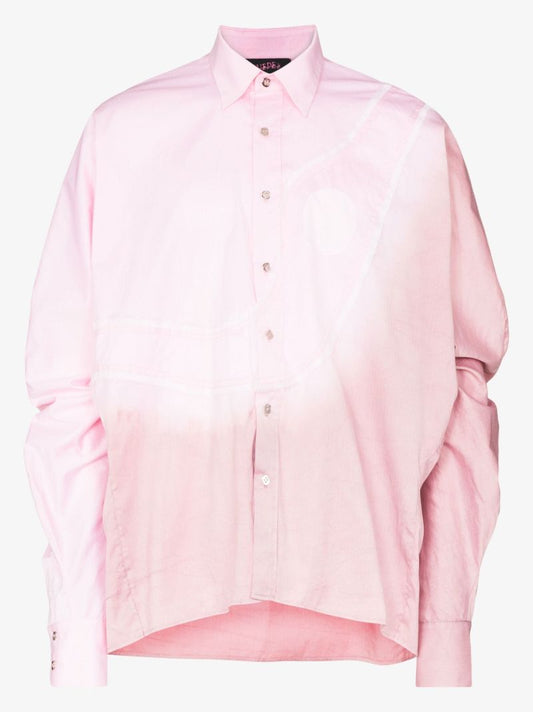Pink Sash Panelled Cotton Shirt
