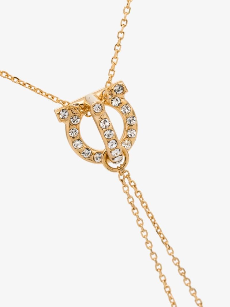 Gancini Pearl-drop Chain Necklace