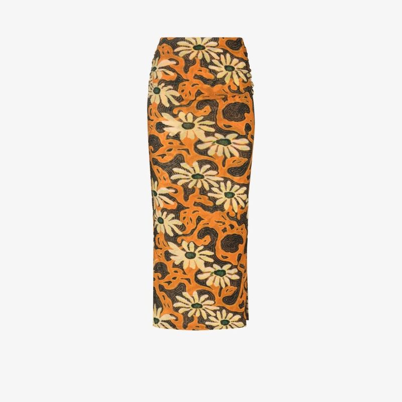 Sibi Floral Print Midi Skirt