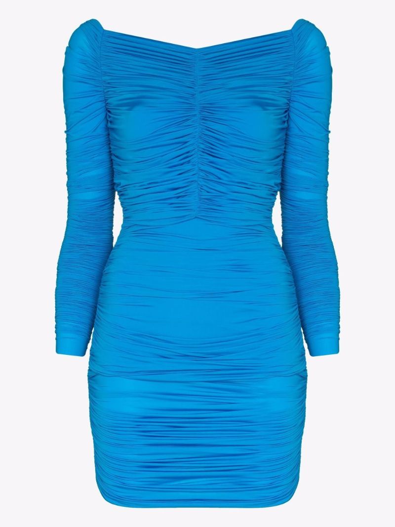 Hadley Off-shoulder Ruched Mini Dress