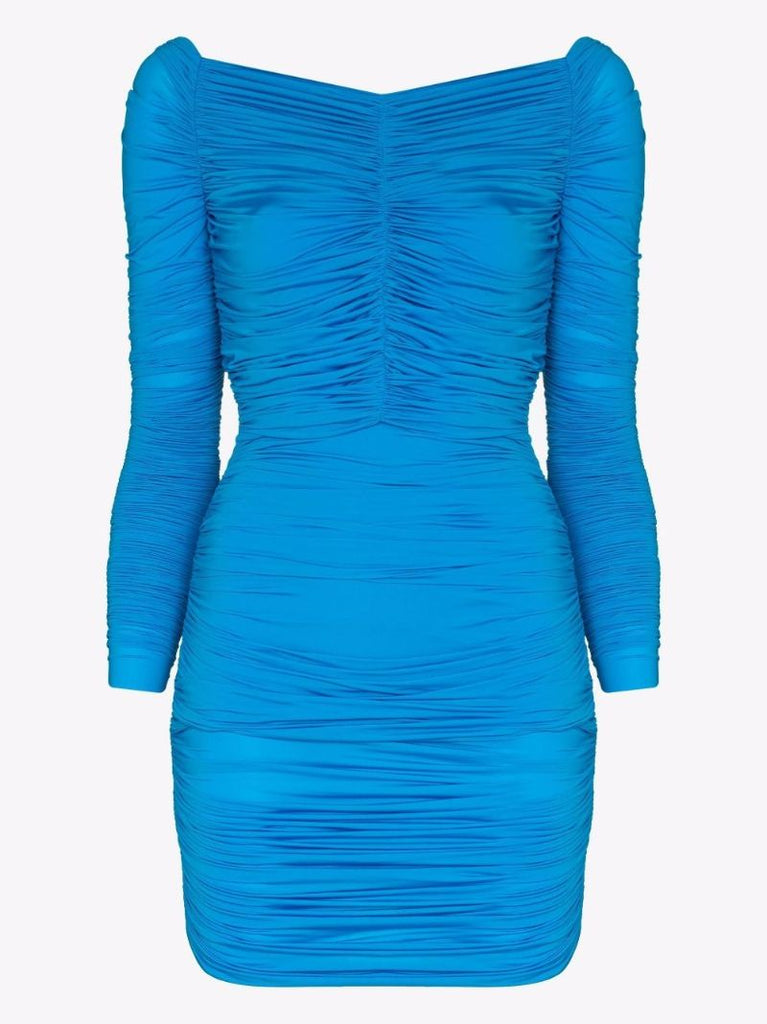 Hadley Off-shoulder Ruched Mini Dress