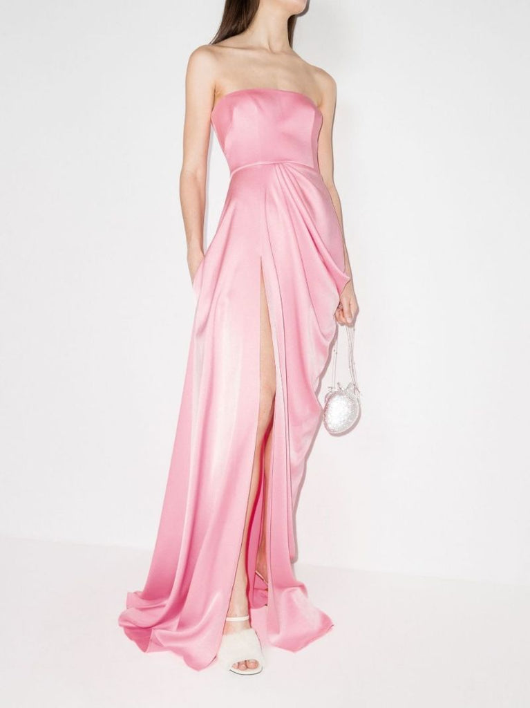 Hudson Strapless Satin CrÃ_x0083_Âªpe Gown