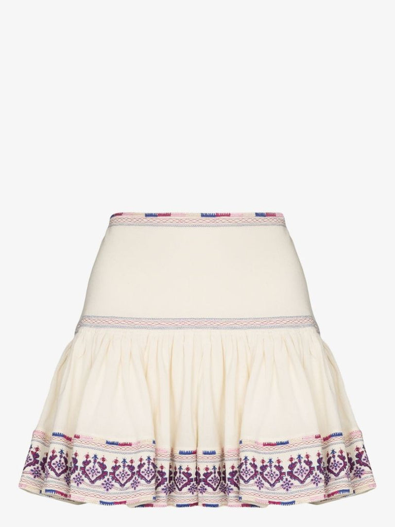 Tyruss Ruffled Cotton Mini Skirt