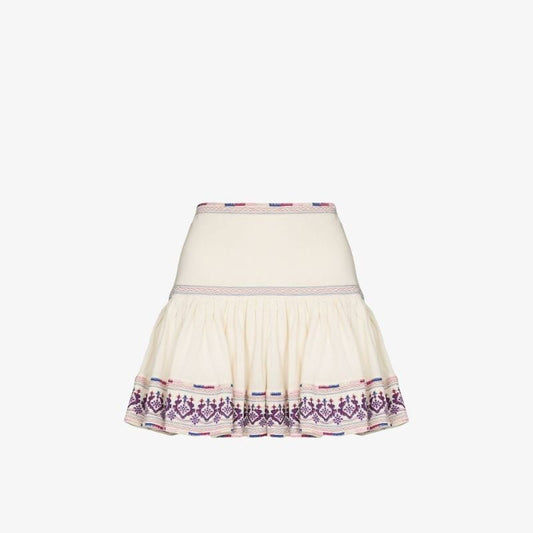Tyruss Ruffled Cotton Mini Skirt
