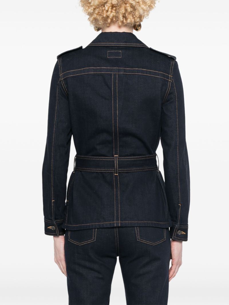 Blue Lace-up Denim Shirt