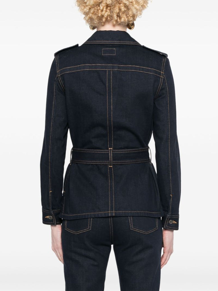 Blue Lace-up Denim Shirt