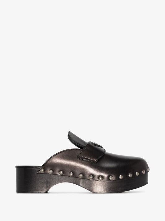 Black Zoccoli 45 Leather Clogs