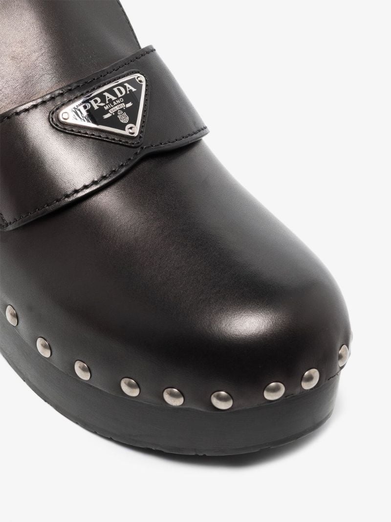 Black Zoccoli 45 Leather Clogs