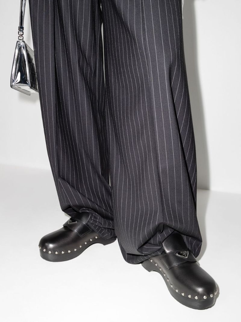 Black Zoccoli 45 Leather Clogs