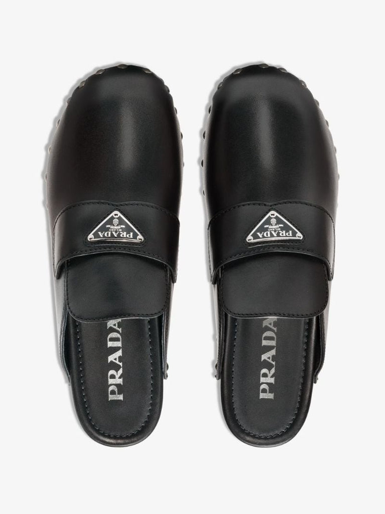 Black Zoccoli 45 Leather Clogs