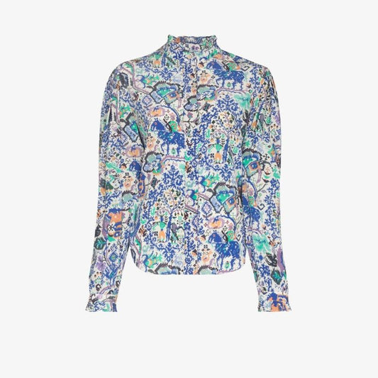 Banessa Printed Silk Blouse