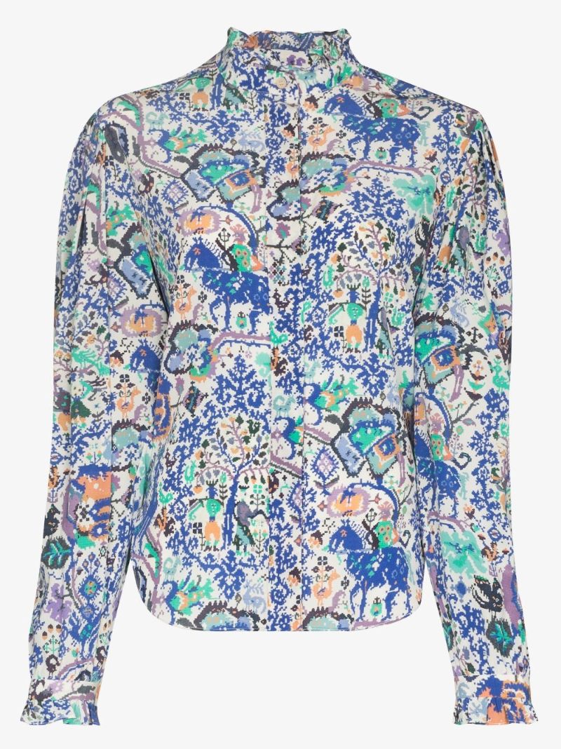Banessa Printed Silk Blouse