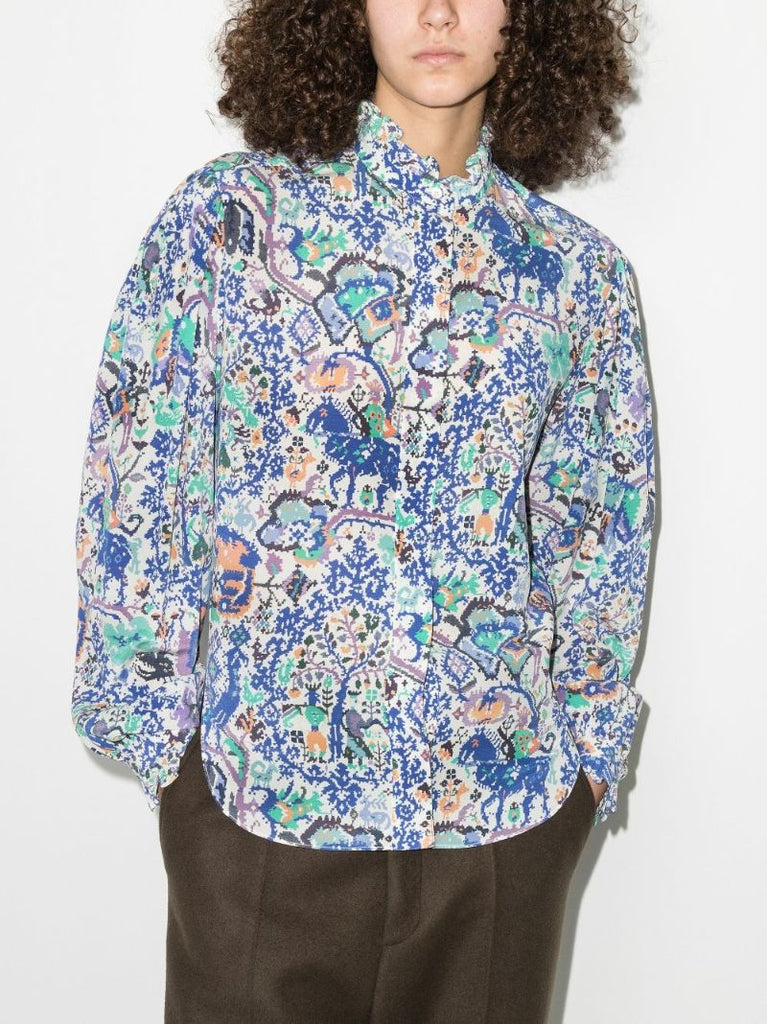 Banessa Printed Silk Blouse