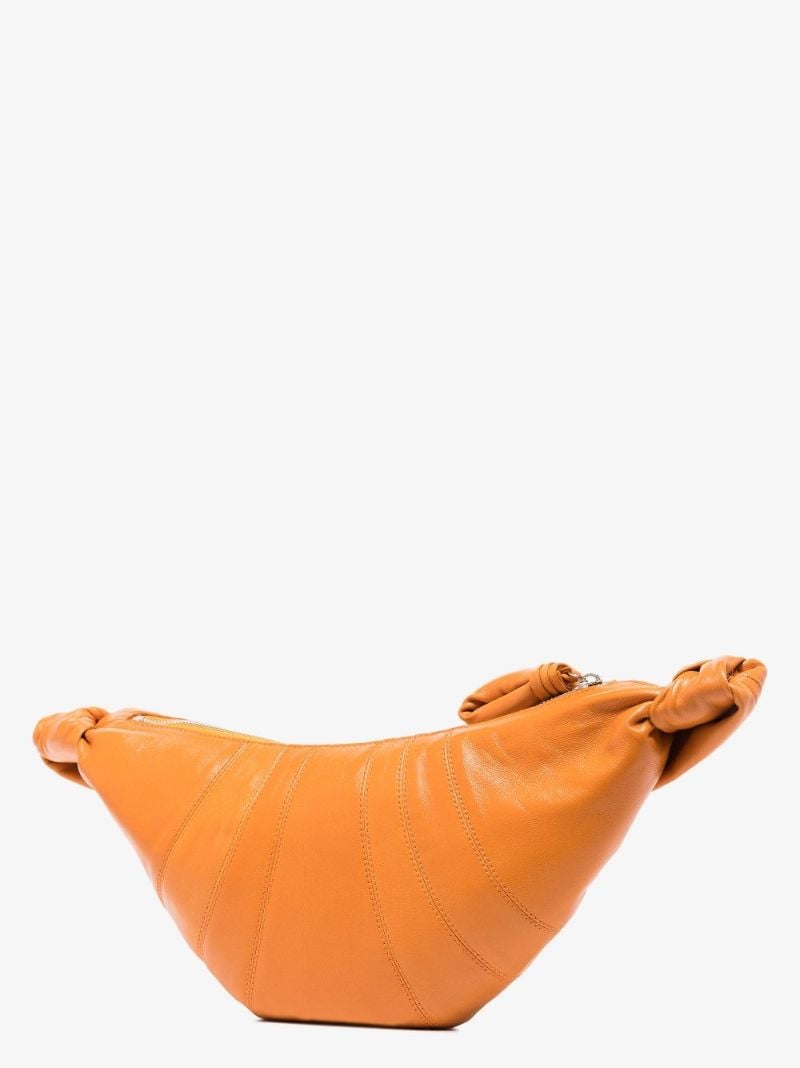 Orange Croissant Small Leather Cross Body Bag