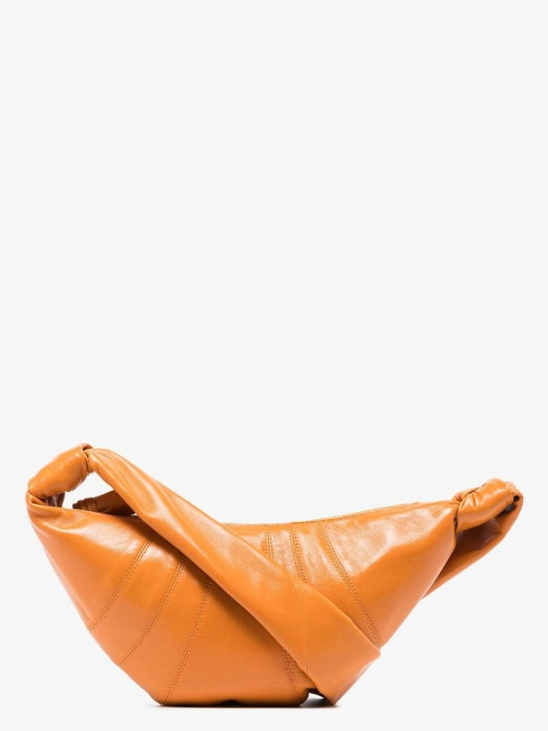 Orange Croissant Small Leather Cross Body Bag