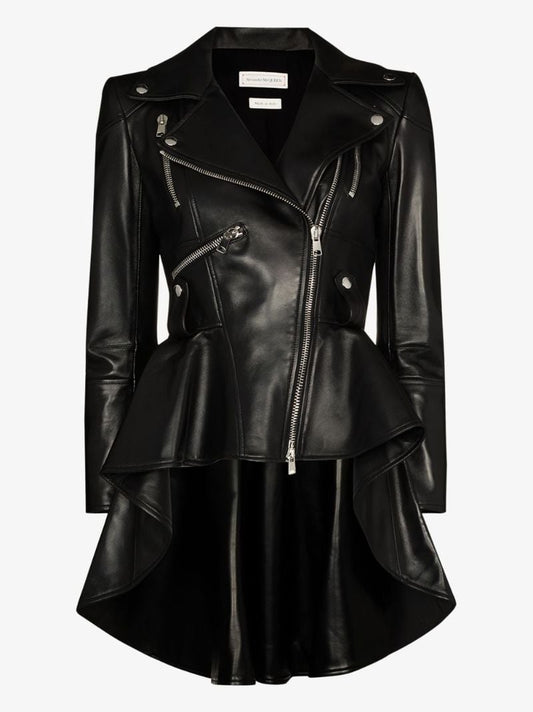 Leather Peplum Jacket