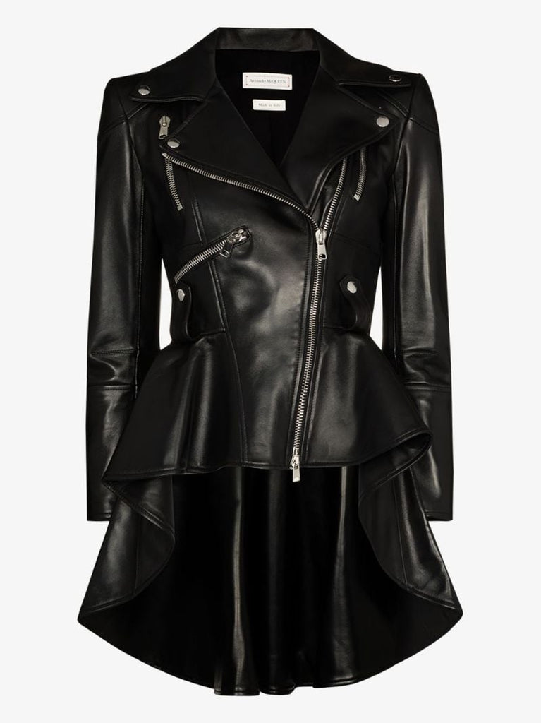 Leather Peplum Jacket