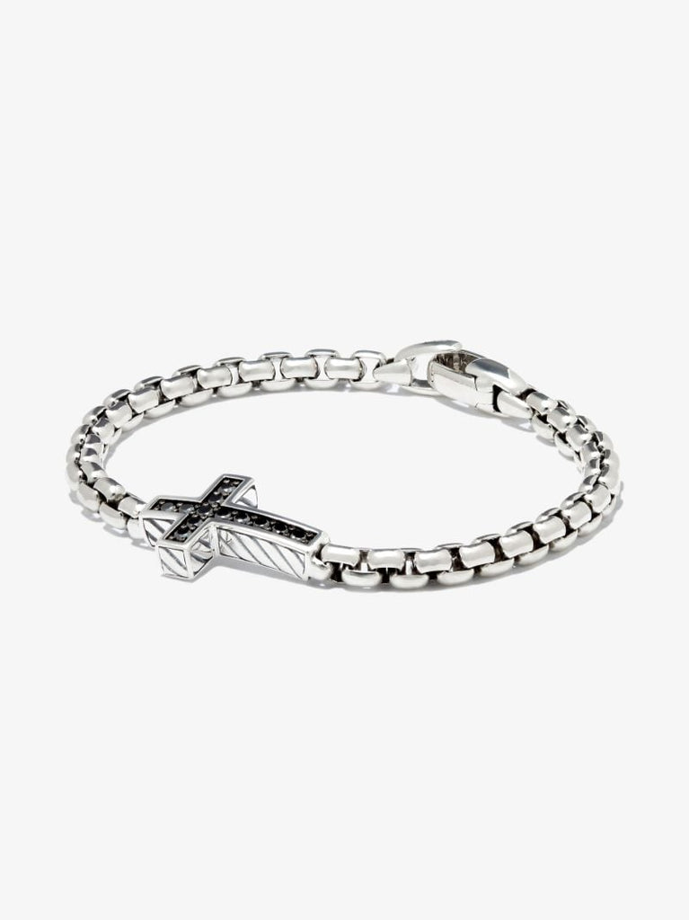 Sterling Silver Diamond Cross Bracelet