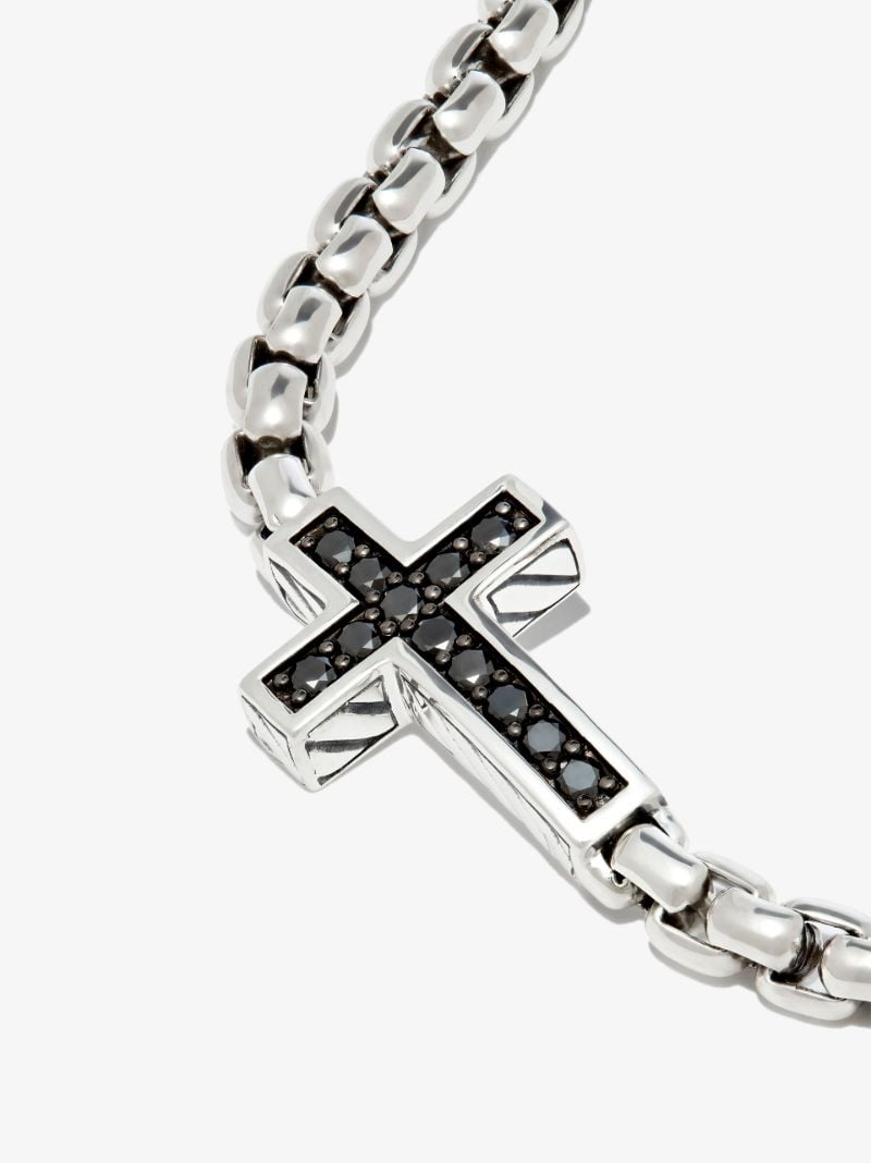 Sterling Silver Diamond Cross Bracelet