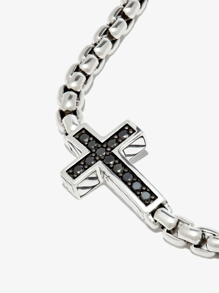 Sterling Silver Diamond Cross Bracelet