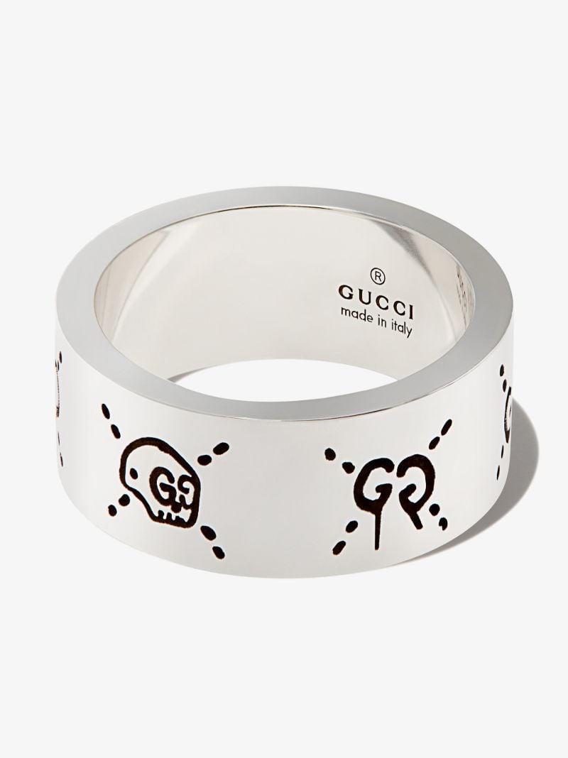 Sterling Silver Ghost Wide Band Ring