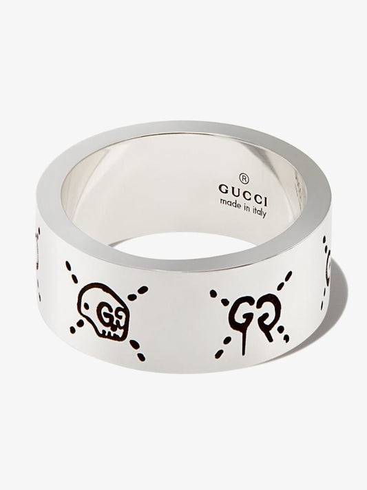 Sterling Silver Ghost Wide Band Ring