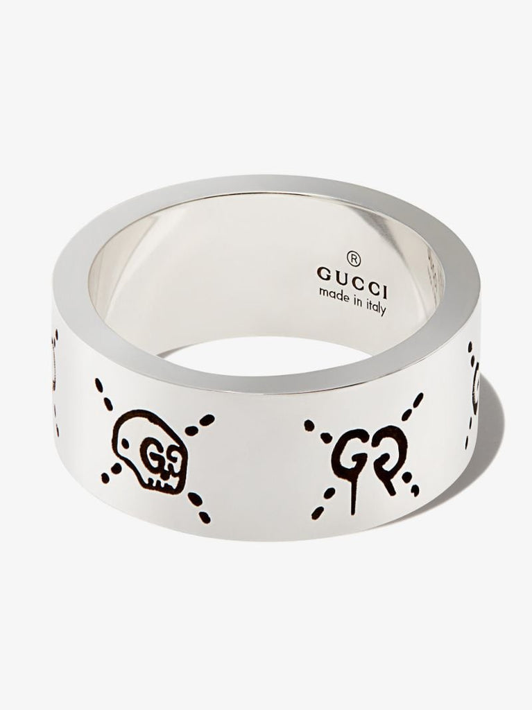 Sterling Silver Ghost Wide Band Ring