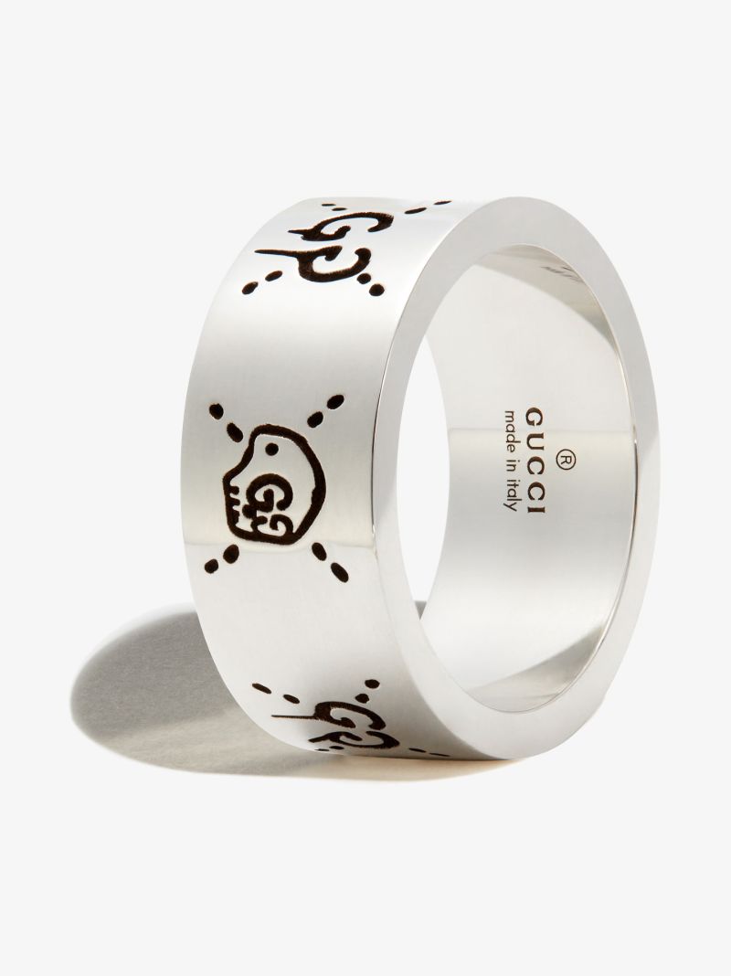 Sterling Silver Ghost Wide Band Ring
