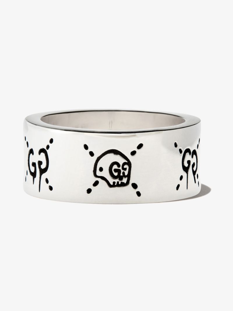 Sterling Silver Ghost Wide Band Ring