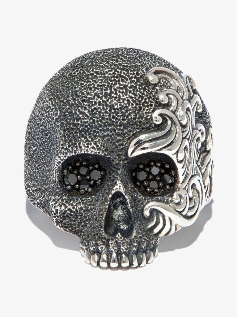 Sterling Silver Diamond Skull Ring