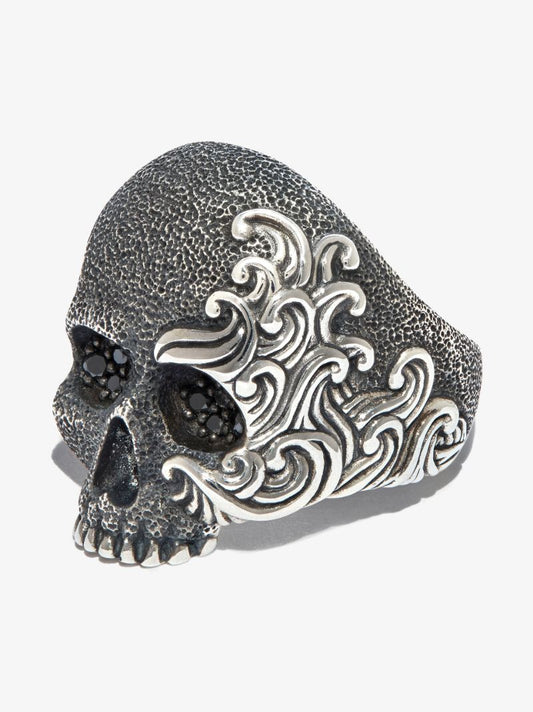 Sterling Silver Diamond Skull Ring