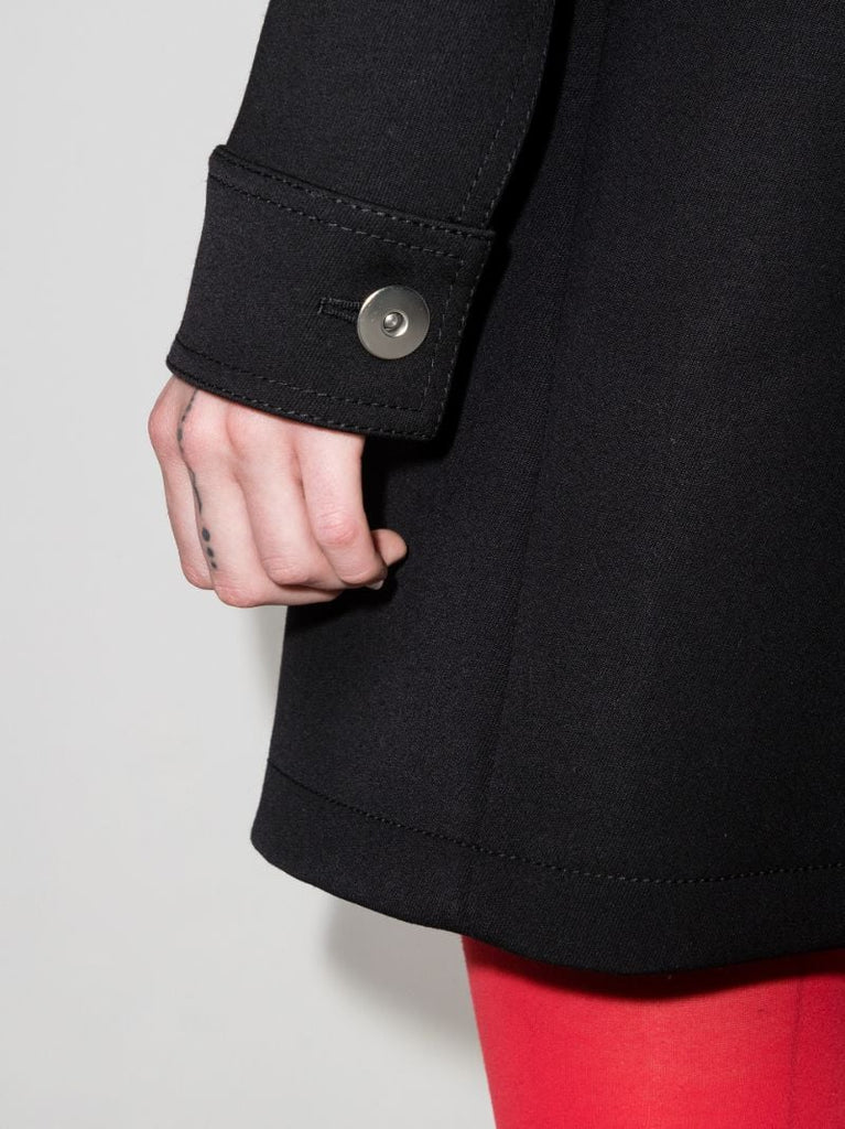 Black Wool Mini Shirt Dress